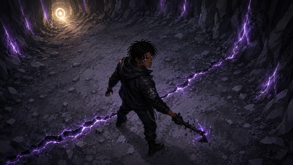 ZERO RANK — Episode 1: Rank Zero — page 5 panel 5: Malik jumps across a small crack in the floor and lands safely. He stops, startled by the distance he cleared.