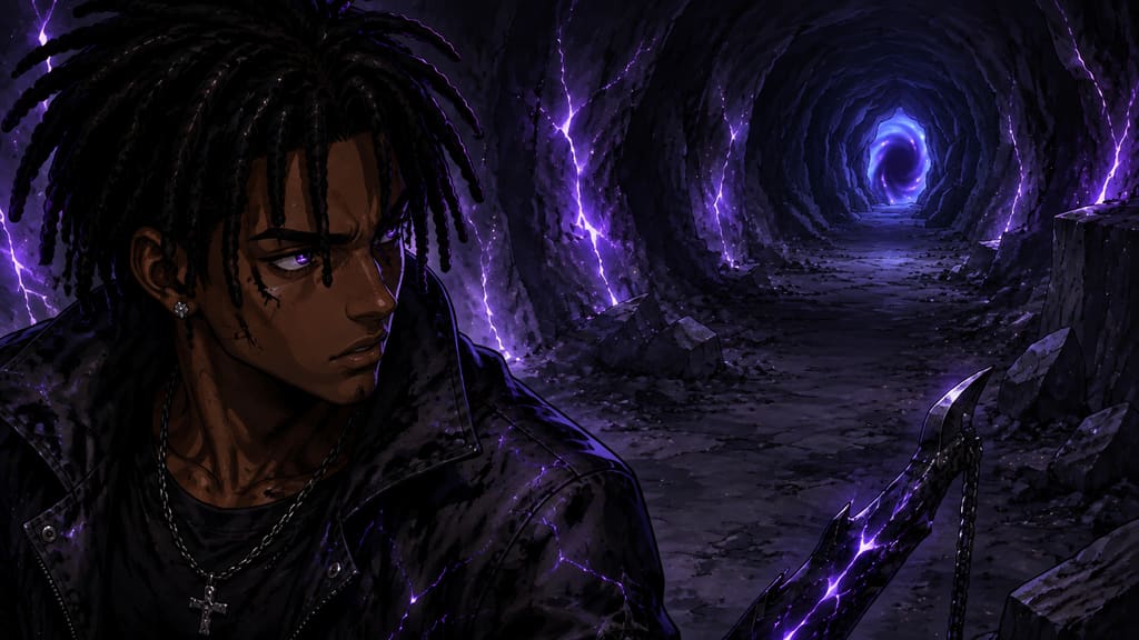 ZERO RANK — Episode 1: Rank Zero — page 6 panel 1: A growl cuts through Malik's small smile. He turns toward the sound, realizing the danger has found him again.