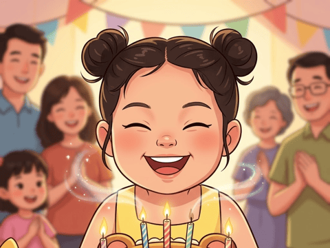 HanHan's Magical Birthday Wish — Cartoon AI comic by qcrao