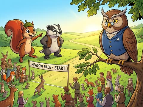 The Meadow Race: Slow and Steady Wins — Comic Book AI comic by qcrao