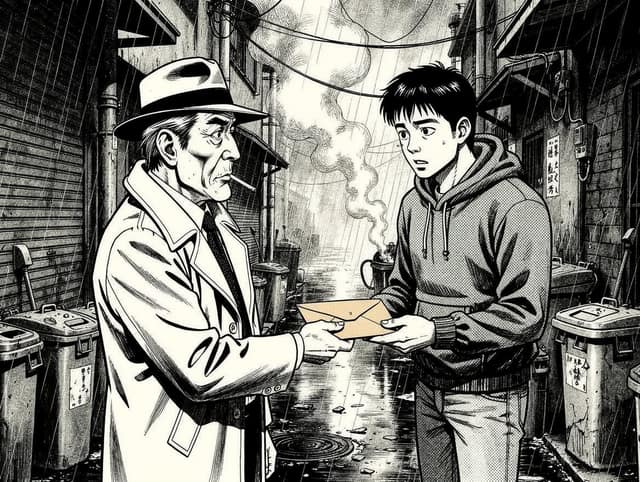 Gekiga (Retro)-style AI comic panel — manga panel converted from an uploaded image generated with Comicory's Image to Manga Converter