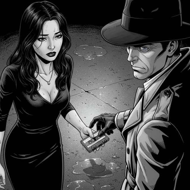 Noir (B&W)-style AI comic panel — comic book style art rendered from an uploaded photo generated with Comicory's Comic Photo Filter