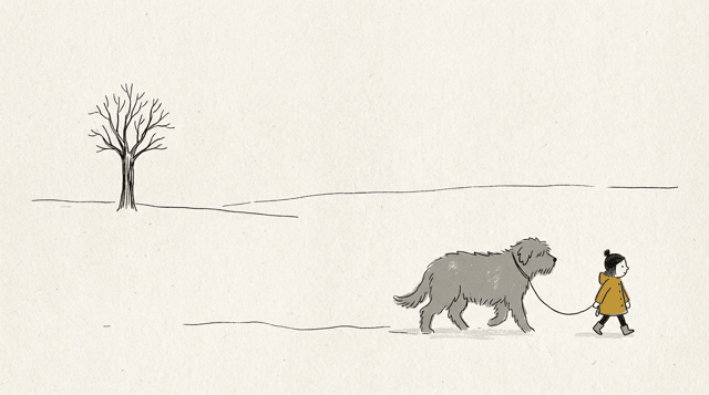 Hand-Drawn-style AI comic panel 1 — minimalist hand-drawn comic panel on textured paper with flat acrylic color generated with Comicory's AI Hand-Drawn Comic Generator